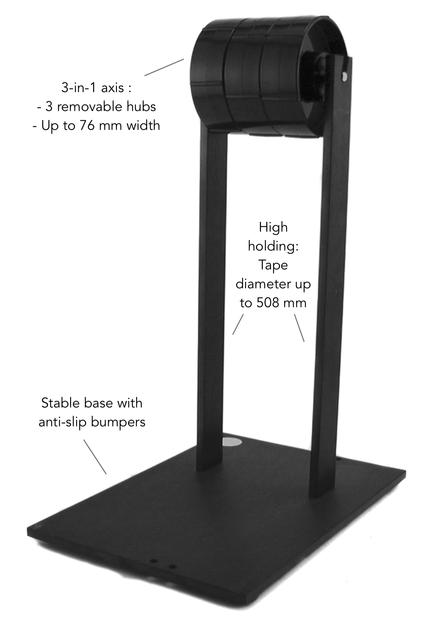 Adezif DM 100 Wide external reel stand accessory for tape dispensers