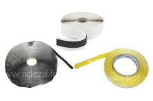 Trois rouleaux différents de mastic butyle préformé Adezif